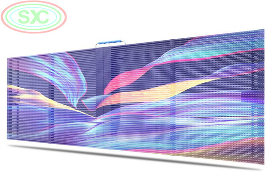 Duidelijke doorzichtige led video muur P3.91 Indoor Led Mesh Curtain Signage Displays Led Screen