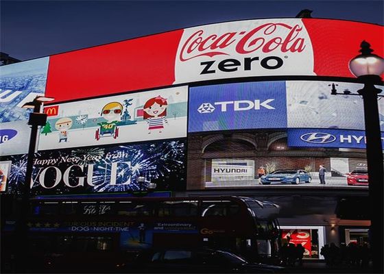 P10 het Openlucht Geleide Scherm, Waterdichte IP65 Gebogen Videomuur