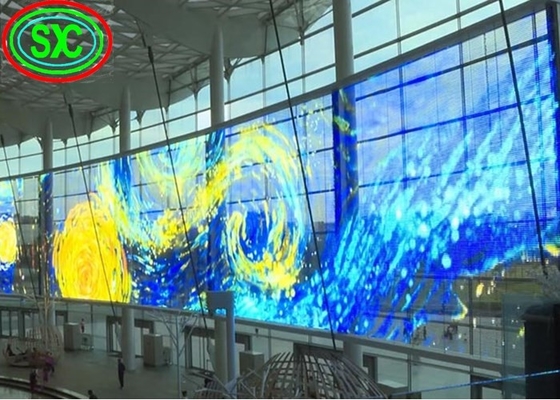 China Indoor P3.9-7.8 Full Color Transparent Led Display Screen Smd gebogen