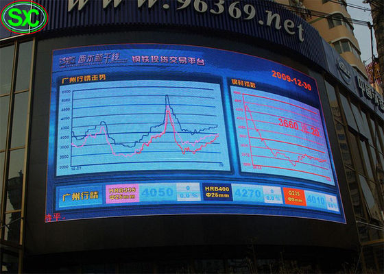 SMD P10 maakt cilindrische het Gordijn LEIDENE van het Krommegebied Vertoning waterdicht 360 graad