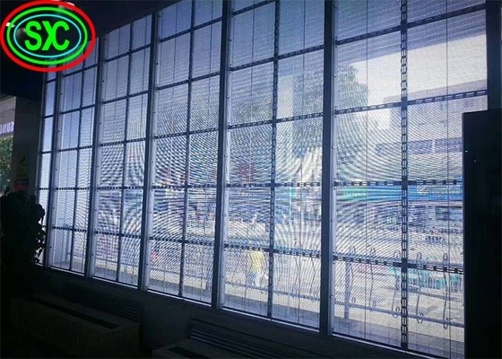 Hoogstabiel doorzichtig LED-doorzichtig scherm met weerbestendige ultradunne panelen