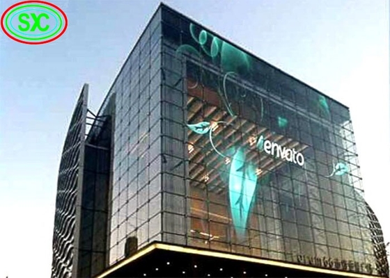 Duidelijke doorzichtige led videomuur P3.91 Indoor Led Mesh Curtain Signage Led Screen
