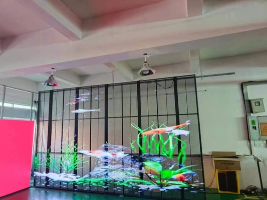 Indoor P3.9-7.8 Full Color Transparent Led Display Screen Smd Gekromd Glas Voor Vitrine