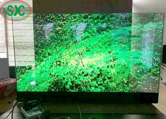 Hoge vernieuwingssnelheid Doorzichtige LED Volkleurig 500x1000mm Kas doorzichtig led scherm
