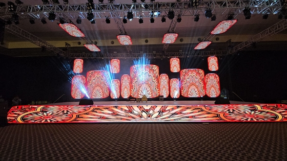 Verhuur evenementen Indoor P3.91 led display front service podium achtergrond video muur voor binnen of buiten, 3840hz verfris, 500x500 kast