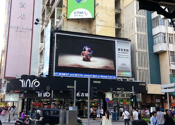 Vaste / Huur IP65 P10 Outdoor LED Reclame Scherm Breed zichthoek Waterdicht ijzeren kast