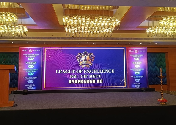 384mm x 192mm Module Grootte P6 Indoor Full Color LED Video Wall met Super Thin Cabinet en 2500nits Helderheid