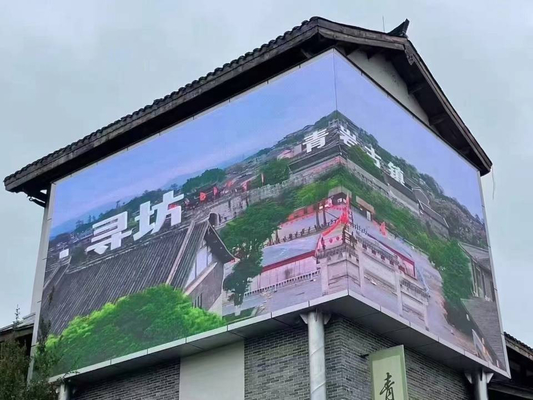 Op maat gemaakte LED-videomuur voor buitenreclame met hoge resolutie en hoge contrast-pixelconfiguratie voor afspelen