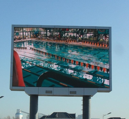 Op maat gemaakte LED-videomuur voor buitenreclame met hoge resolutie en hoge contrast-pixelconfiguratie voor afspelen