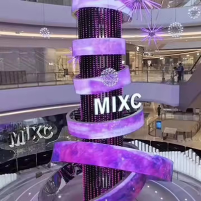 Buiten 360 graden cilinder LED display kolom curve scherm reclamebord