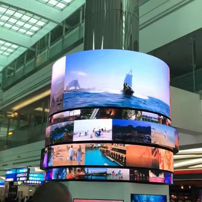 P3.91 360° Buiten Volkleurige Kolom Sfeer LED Display Scherm Gebouw Billboard