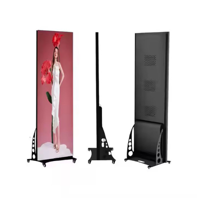 Draagbare Led Video Wand P1.25 P1.5 P1.86 P2 P2.5 Met Wielen Poster Reclame LED Indoor Led Poster Scherm Led Digitaal Display