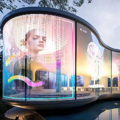 Lichtgewicht 0,2 kg/pc Transparent LED-scherm met SMD2121 Led-type en G7.82-7.82 prestaties