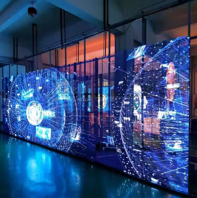 P2.6 Led Transparent Screen Display Grille Full Color Led Ice Screen Indoor Electronic Advertising Screen Glasvenster