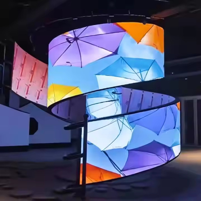 Buiten 360 graden cilinder LED display kolom curve scherm reclamebord