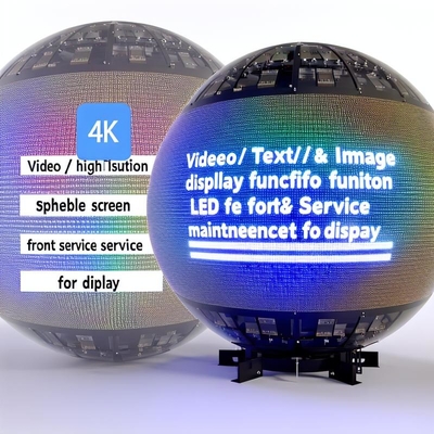 Video/Tekst/Afbeelding Weergave Functie Bolvormig Scherm LED Onderhoud aan de Voorzijde voor Display