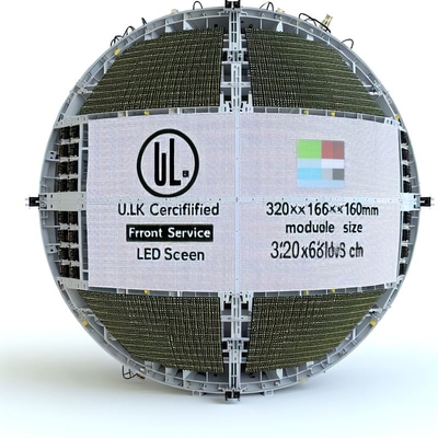 UL-gecertificeerd front-service Sphere LED-scherm met 320*160mm modulegrootte en UL-certificering