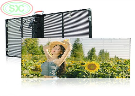 Goede prijs Doorzichtig LED-scherm op maat met smd2525-LED's en pixelpitch 78125mm die gladde en duidelijke video- en grafische inhoud levert online