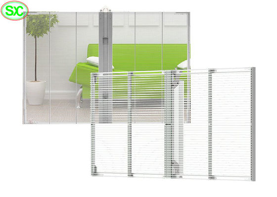 Hoge helderheid doorzichtig LED-paneel, Full Color Signage SMD2121 led transparant display