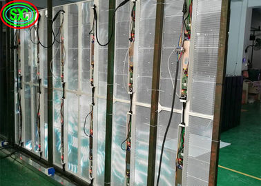 Indoor P3.91 Transparante LED-scherm Glasvenster Aluminiumkasten Materiaal geleid doorzichtig scherm