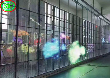 Indoor P3.91 Transparante LED-scherm Glasvenster Aluminiumkasten Materiaal geleid doorzichtig scherm