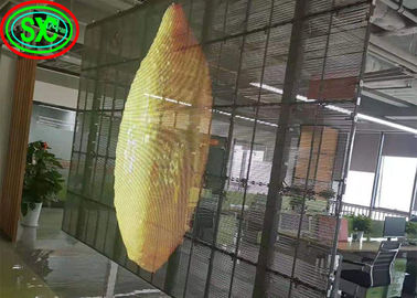 Lichtgewicht Transparent Led Video Wall Mesh Billboard Glas Display waterdicht transparante led video muur