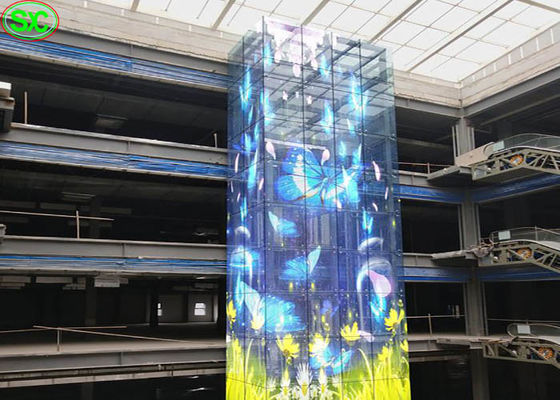 Het P3.9p7.8 Binnen5000cd/m2 Transparante Geleide Scherm