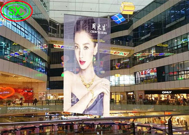 Doorzichtig led scherm P3.91-7.82 Volledig gekleurde glazen ramen gemonteerd voor sieraden