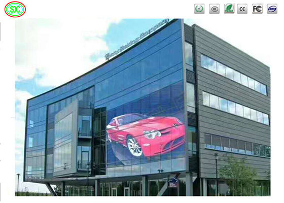 Winkelcentrum Buiten Full Color Waterdicht P3.91-7.82 Mesh Transparent LED Screen