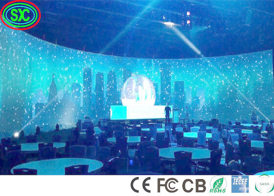 MBI 5124 SMD1010 1300cd/M2 P3.91 Curved Stage Led Display volkleurig led display