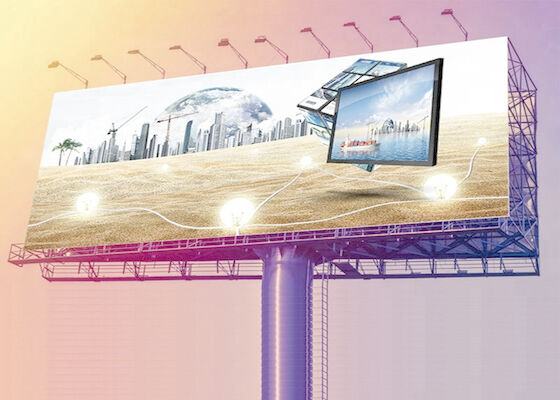 Outdoor Advertising LED Billboard Street P10 Full Color LED Display Panels met kolom