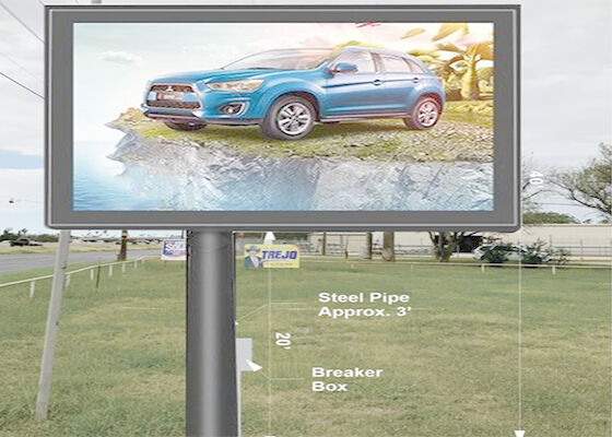 Stadion Highway Advertising Hoog helderheid Outdoor Full Color P10 LED Video Wandpaneel Met Kolom