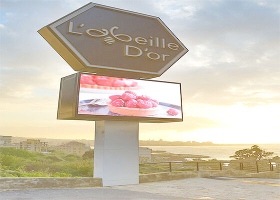 Buiten waterdicht P10 Full Color LED Display Scherm Reclamebord Met Kolom