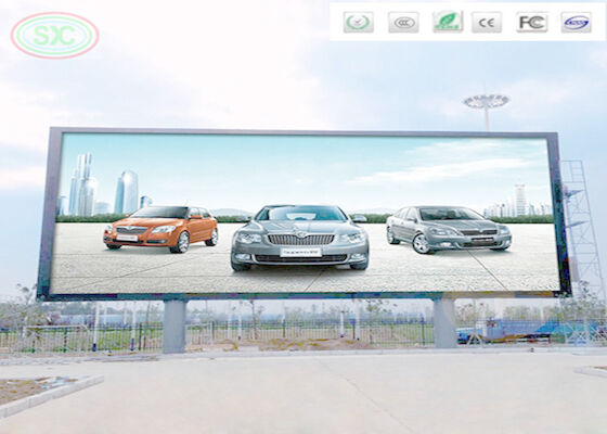 Outdoor Full Color P10 Reclame 6000cd / m2 Helderheid Hoogwaardig LED-bord