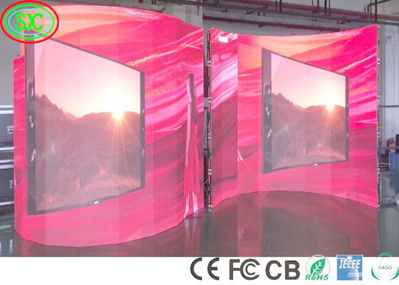 Indoor 1100cd/M2 P3.91 Curved Stage LED Screen 240W/M2 led stage achtergrond scherm
