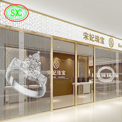 Commercieel 1R1G1B Transparante LED-tv-scherm 1000mmx1000mm Kassgrootte