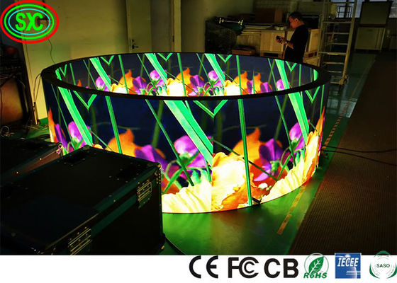 Goede prijs IJzeren Kast 1R1G1B P4 Cirkel Flexibel Led Scherm SMD2121 full color led display scherm indoor full color led display online