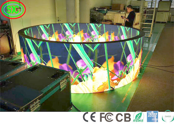 Iron Cabinet 1R1G1B P4 Circle Flexible Led Screen SMD2121 volkleurig led display scherm