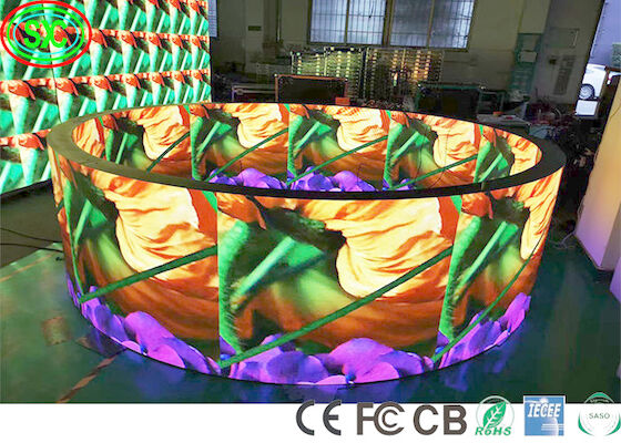 Iron Cabinet 1R1G1B P4 Circle Flexible Led Screen SMD2121 volkleurig led display scherm
