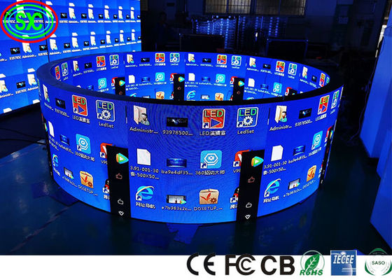3.91mm Pixel Pitch Full Color 360 graden cilinder LED display