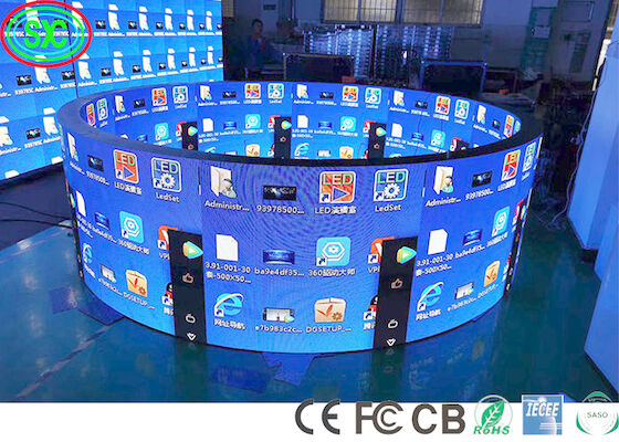 Volkleurig 360 graden cilinder LED-display Buiten Kolom curve Scherm Advertentie Billboard