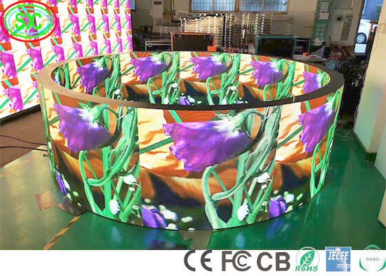 P2 P4 SMD2121 1000nits Gekrompen Flexibel Led Display 1R1G1B Volkleurig Led Display