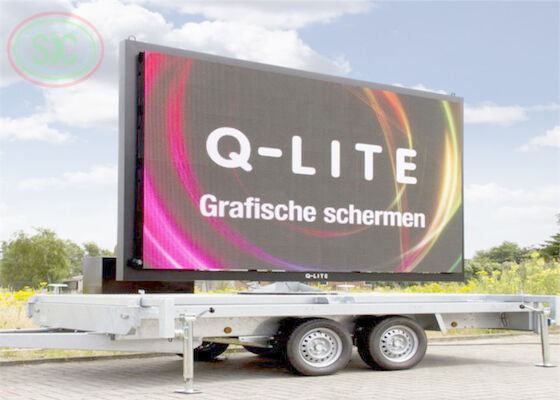 Aanpassing van het buitenplaatje van het LED-trailer met LED-display tegen botsingen voor commerciële reclame