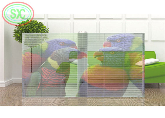 Doorzichtig LED-scherm binnenshuis P3.9-7.8 Full Color SMD Curved Led Video Wall Glass For Showcase