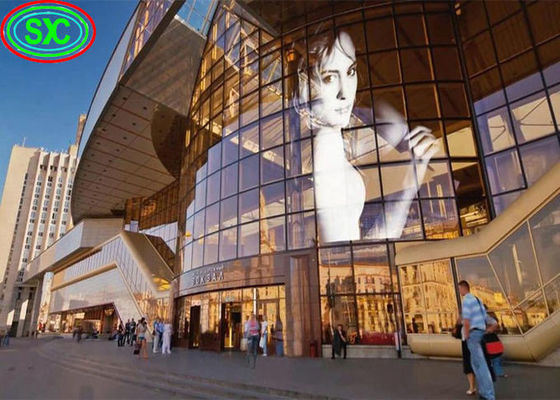 Plastic Material Ultra-dun Full Color LED Screen Transparent Video Wall Uitgerust met SMD2121 LED Lamp