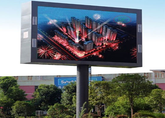 Grote outdoor full-color dubbelzijdige P10 reclame LED billboard panelen met stalen structuur