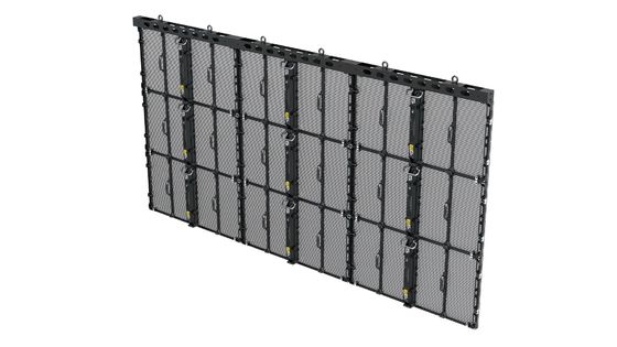 Doorzichtig LED-scherm binnenshuis P3.9-7.8 Full Color SMD Curved Led Video Wall Glass For Showcase