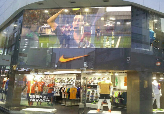 Indoor P3.9-7.8 Full Color Transparent Led Display Screen Smd Curved Led Video Wall Glass Led Screen Voor vitrine