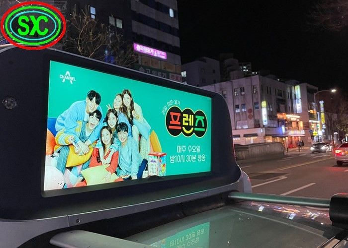 Outdoor Full Color Double Side Taxi P5 Advertentie LED Display Auto Dakbord Waterdicht