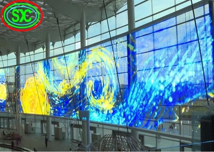 Hoge stabiliteit Indoor Full Color Transparent LED Screen SMD1921 500mm X1000mm